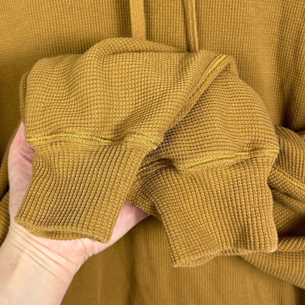 Lululemon Mellow Hoodie Waffle Knit Spiced Bronze Yellow 2020 Sweatshirt Small S - Picture 15 of 16